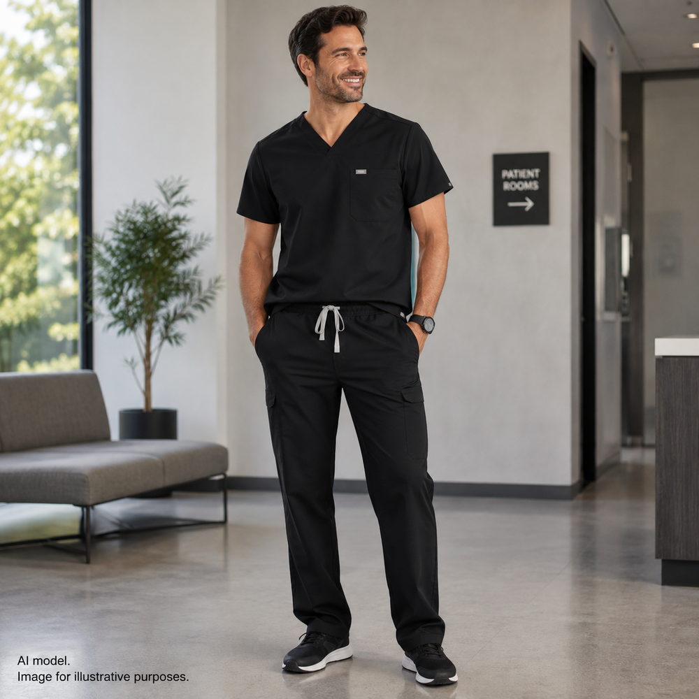 FIGS Pants Mens XL Black Technical Collection Cargo Scrub Medical Vet Pockets